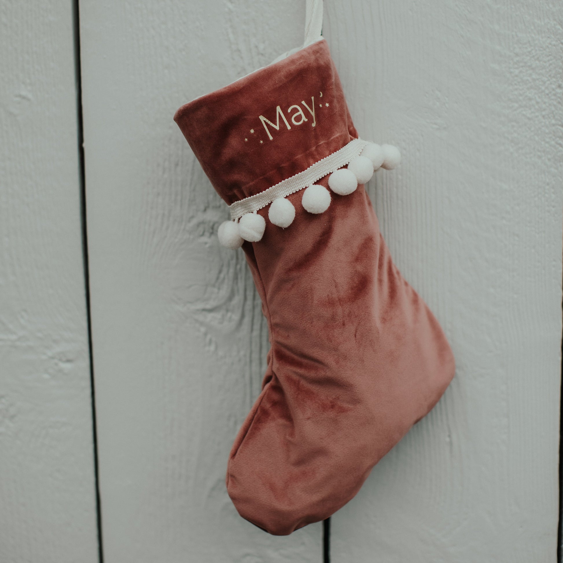 Vintage Pink Christmas Stocking
