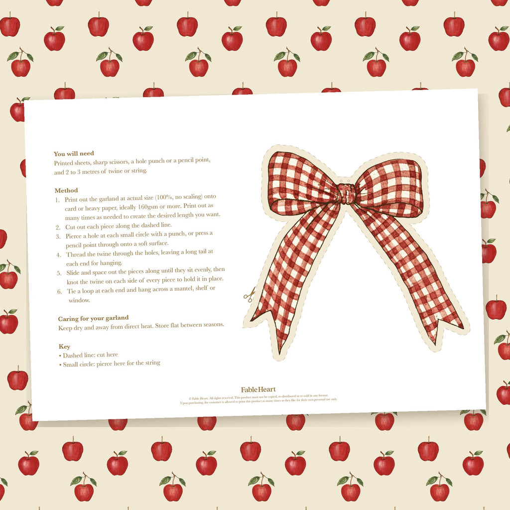 Autumn Apple Garland instructions page