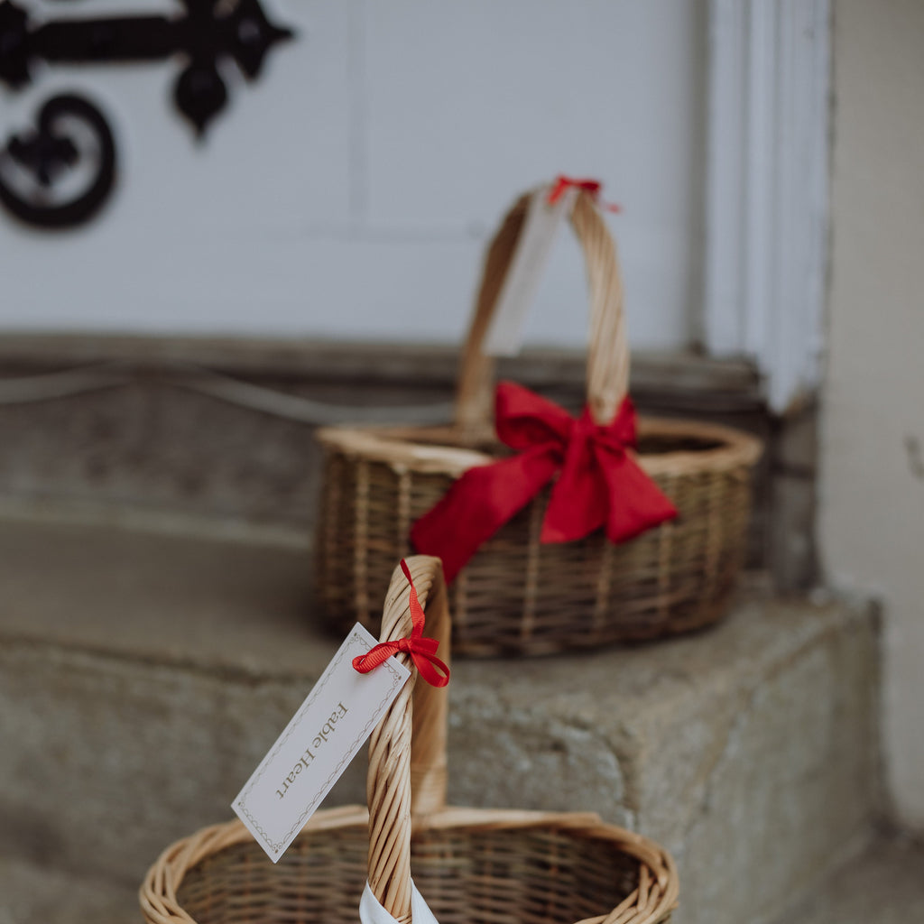 Red Bow Christmas Basket