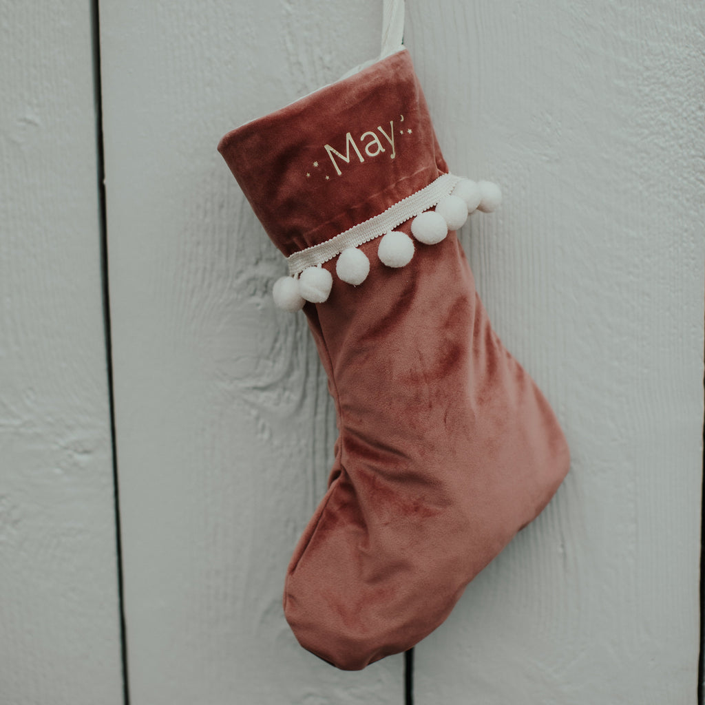 Vintage Pink Christmas Stocking