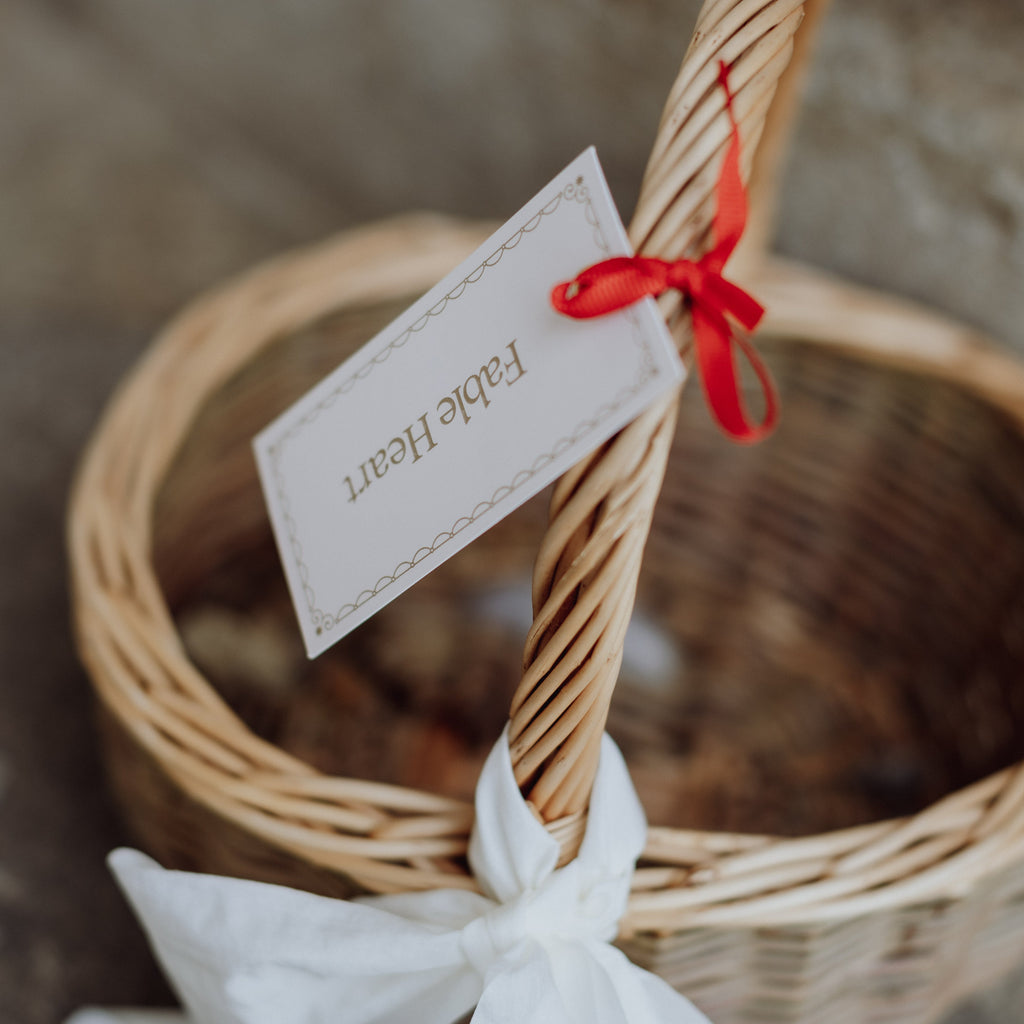 Cream Bow Christmas Basket