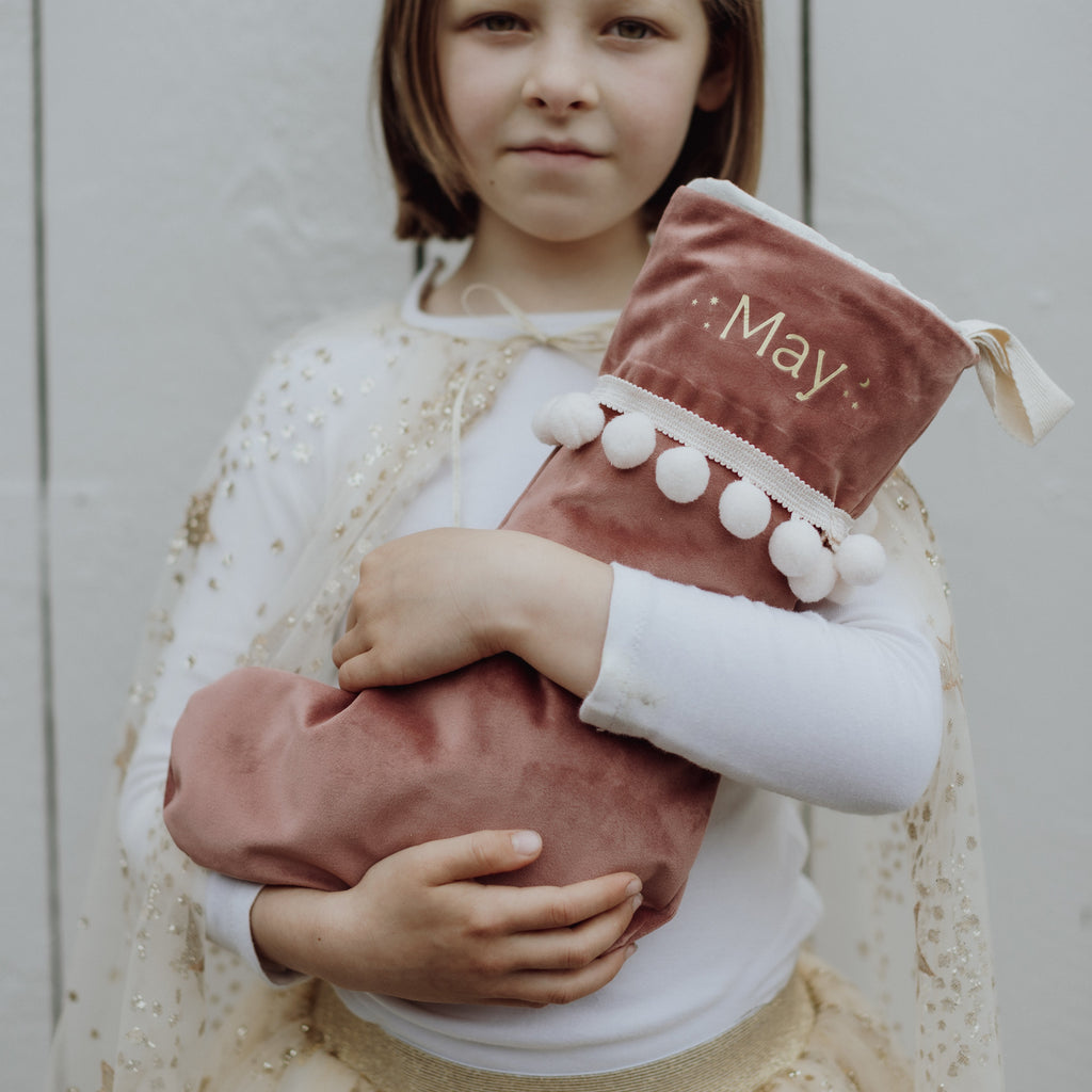 Vintage Pink Christmas Stocking