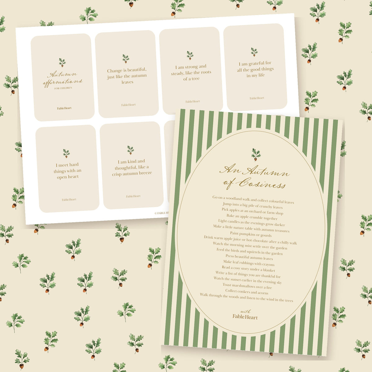 Autumn affirmation cards and the An Autumn of Cosiness poster
