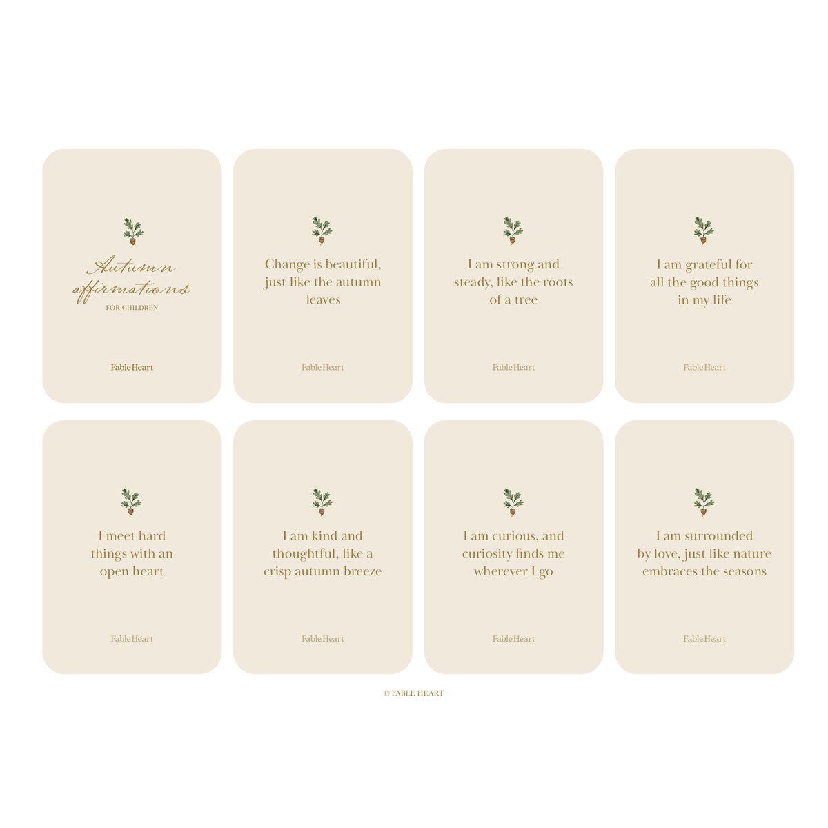 Autumn Affirmation Cards for Children