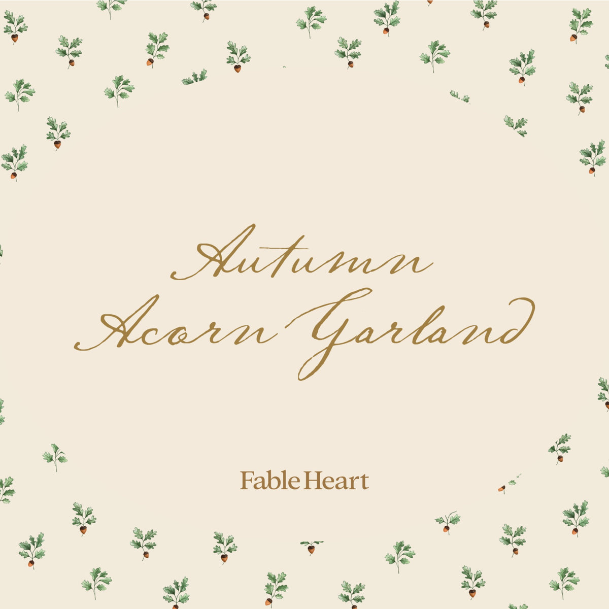 Autumn Acorn Garland cover on Danii's oak sprig and acorn pattern