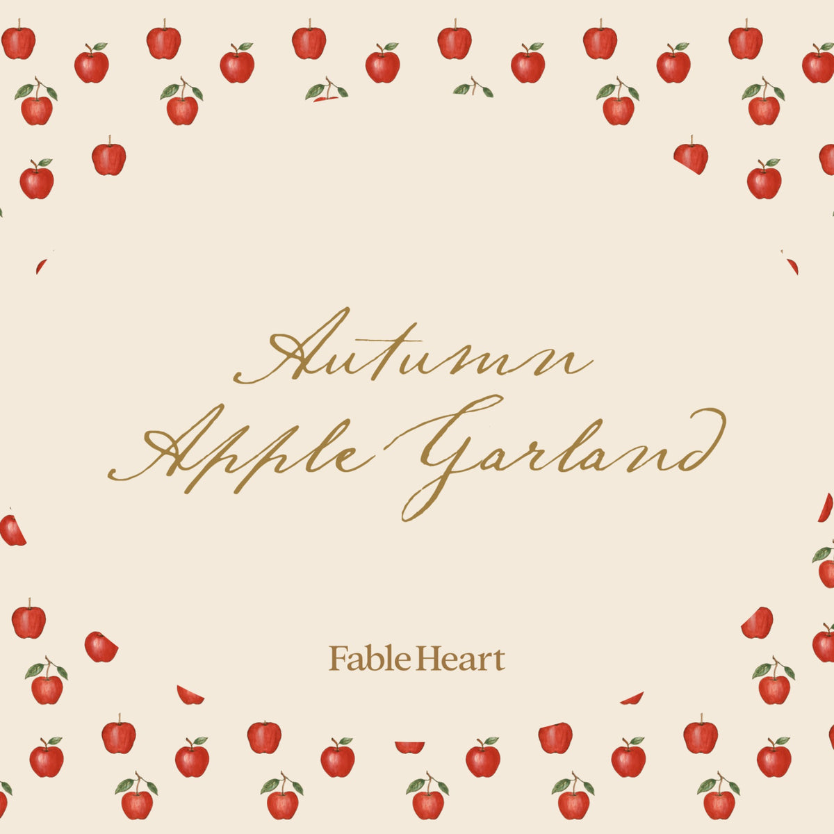 Autumn Apple Garland cover on Danii's red apple pattern