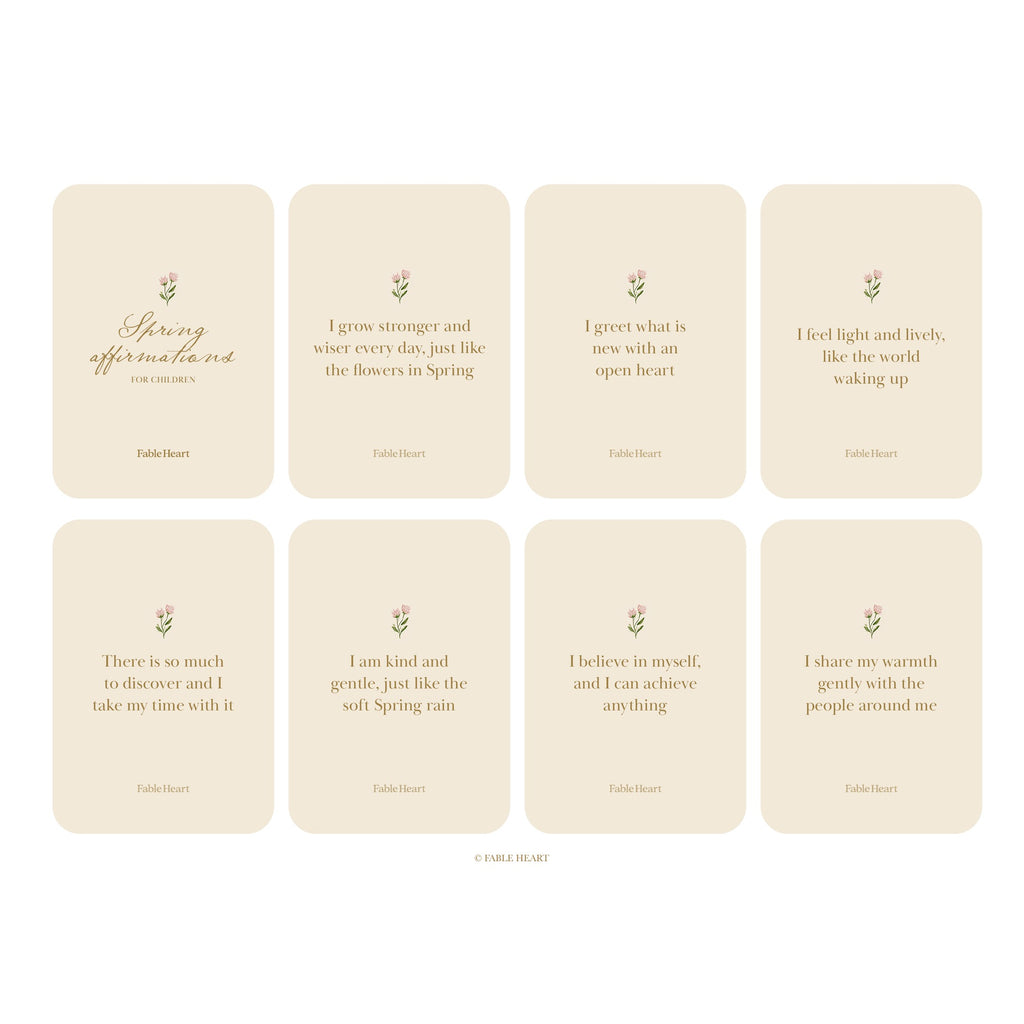 Spring Affirmation Cards for Children