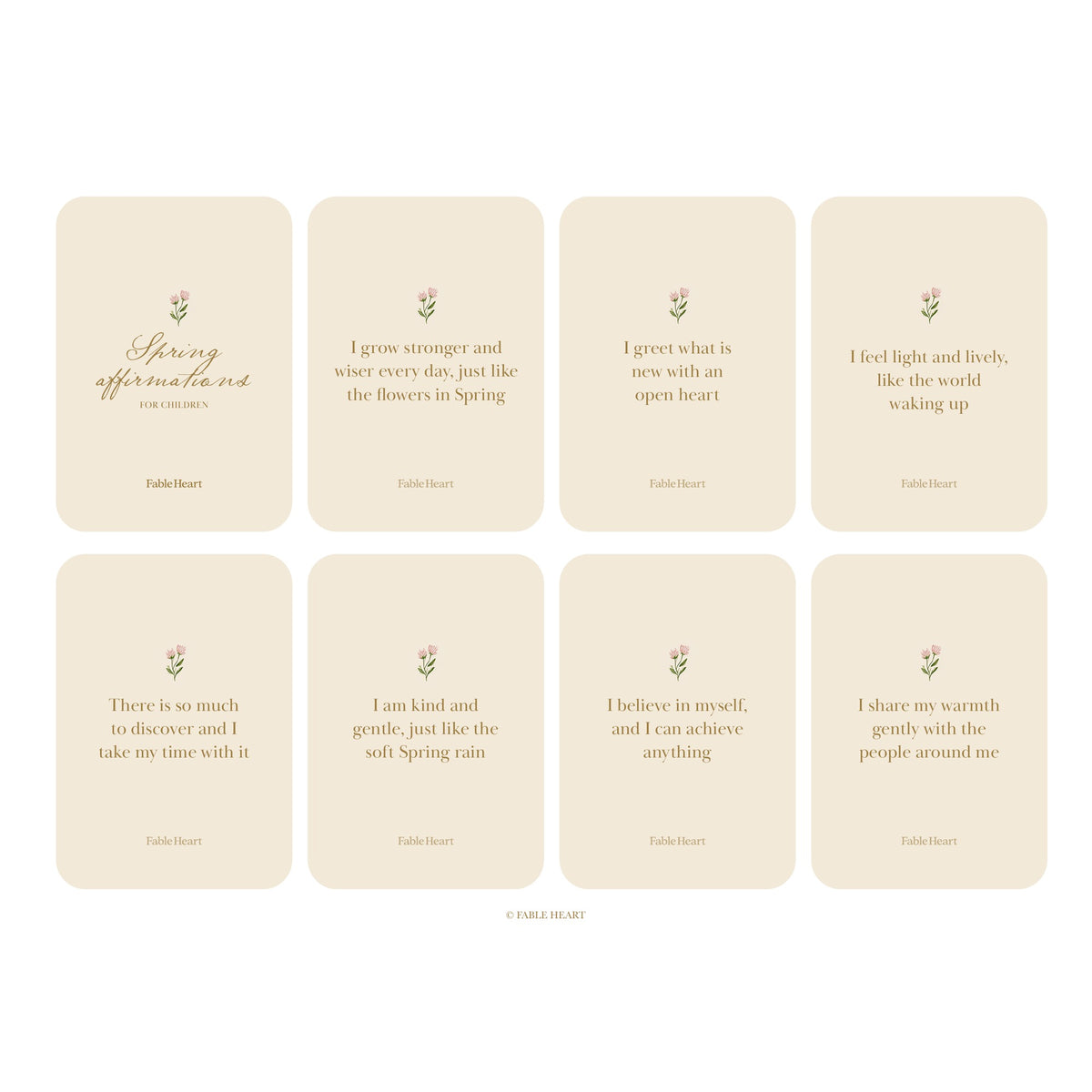 Spring Affirmation Cards for Children