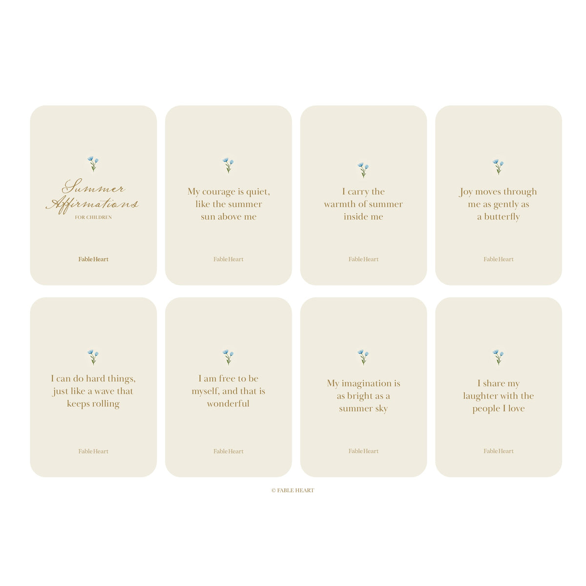 Summer Affirmation Cards for Children